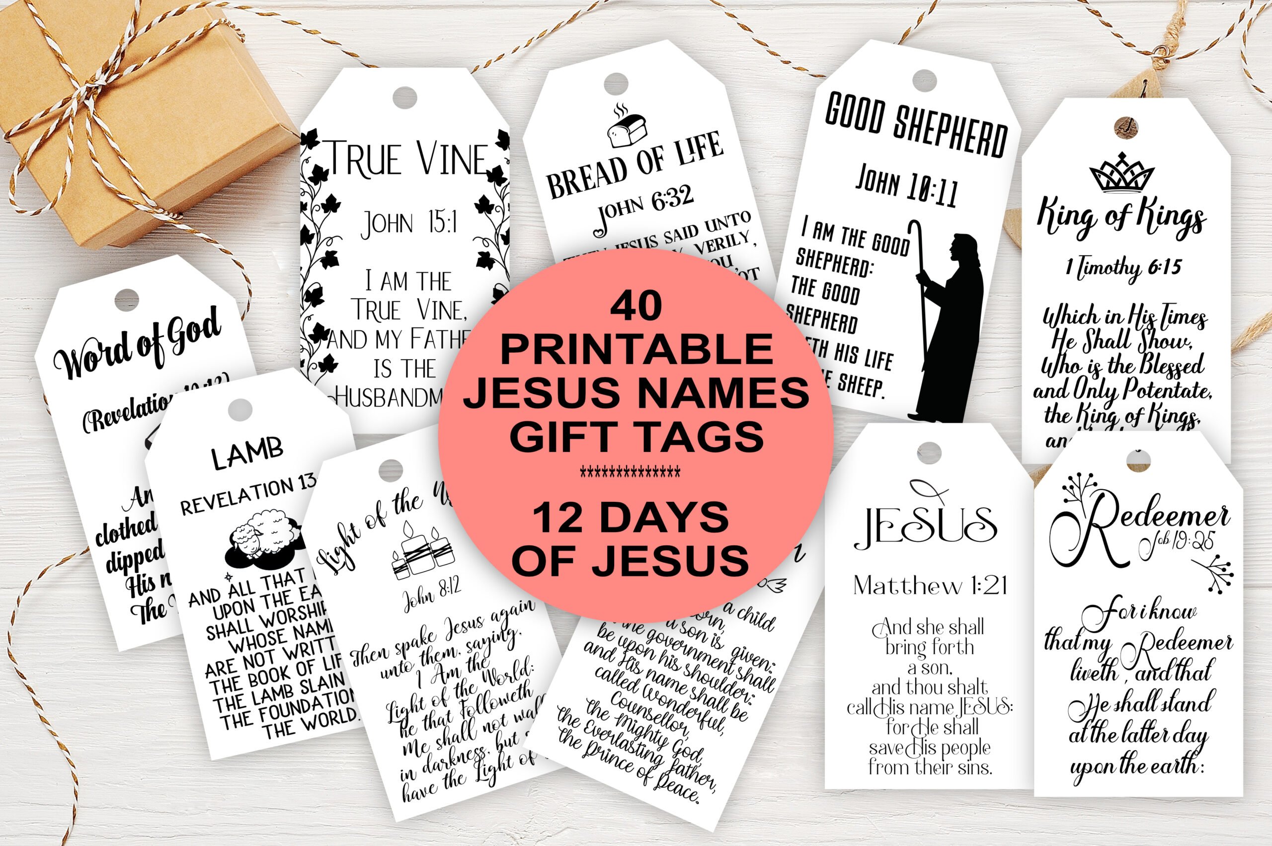 TAGS | LABELS Jesus Names Gift Tags 12 days of christmas gift tags