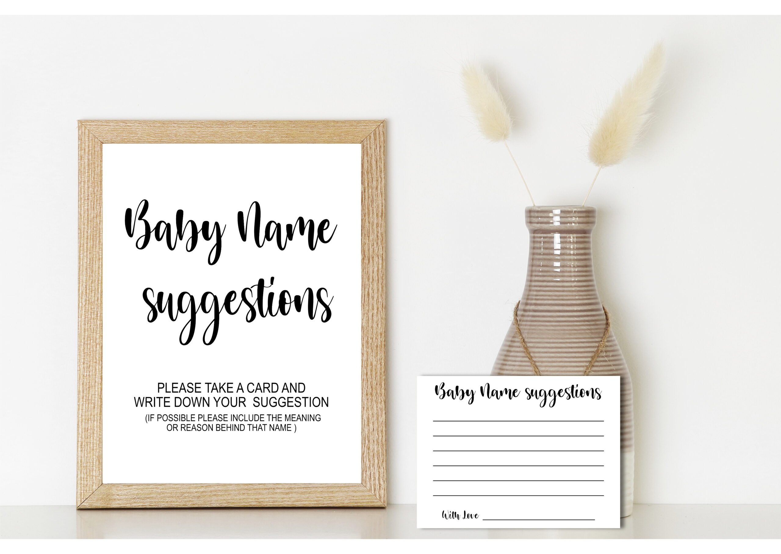 Baby Shower Games BABY NAME SUGGESTIONS SIGNS Baby Shower Activity
