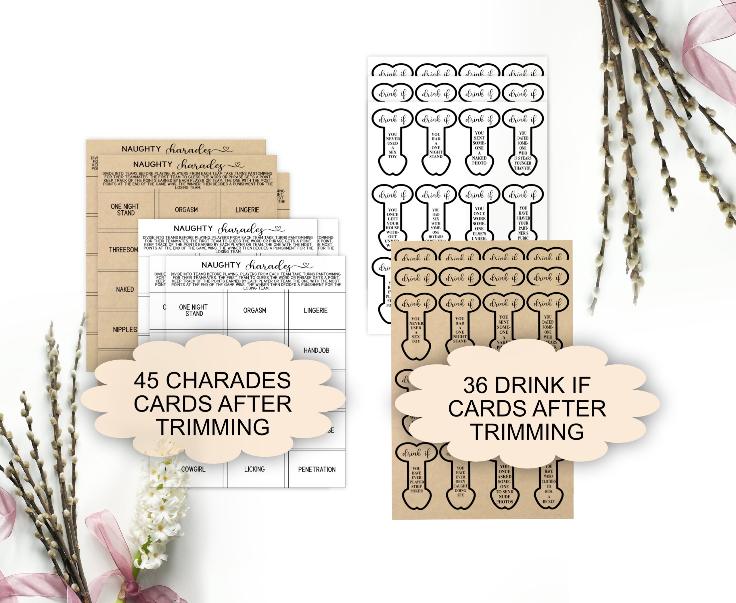Bridal Shower Games 12-1 Rustic Dirty Naughty Games Pack Hen do party games
