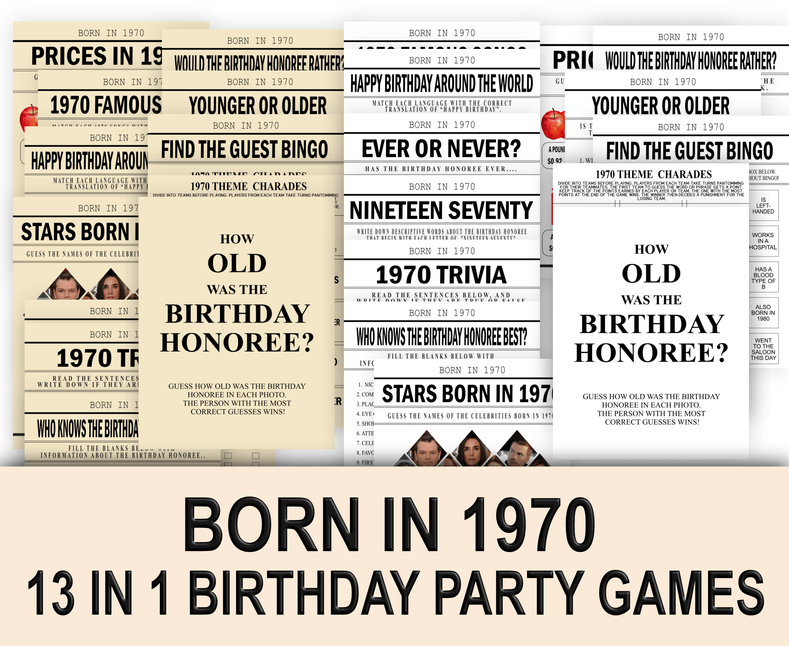 Birthday Games 13-1 Born in 1970, Game Bundle 1970