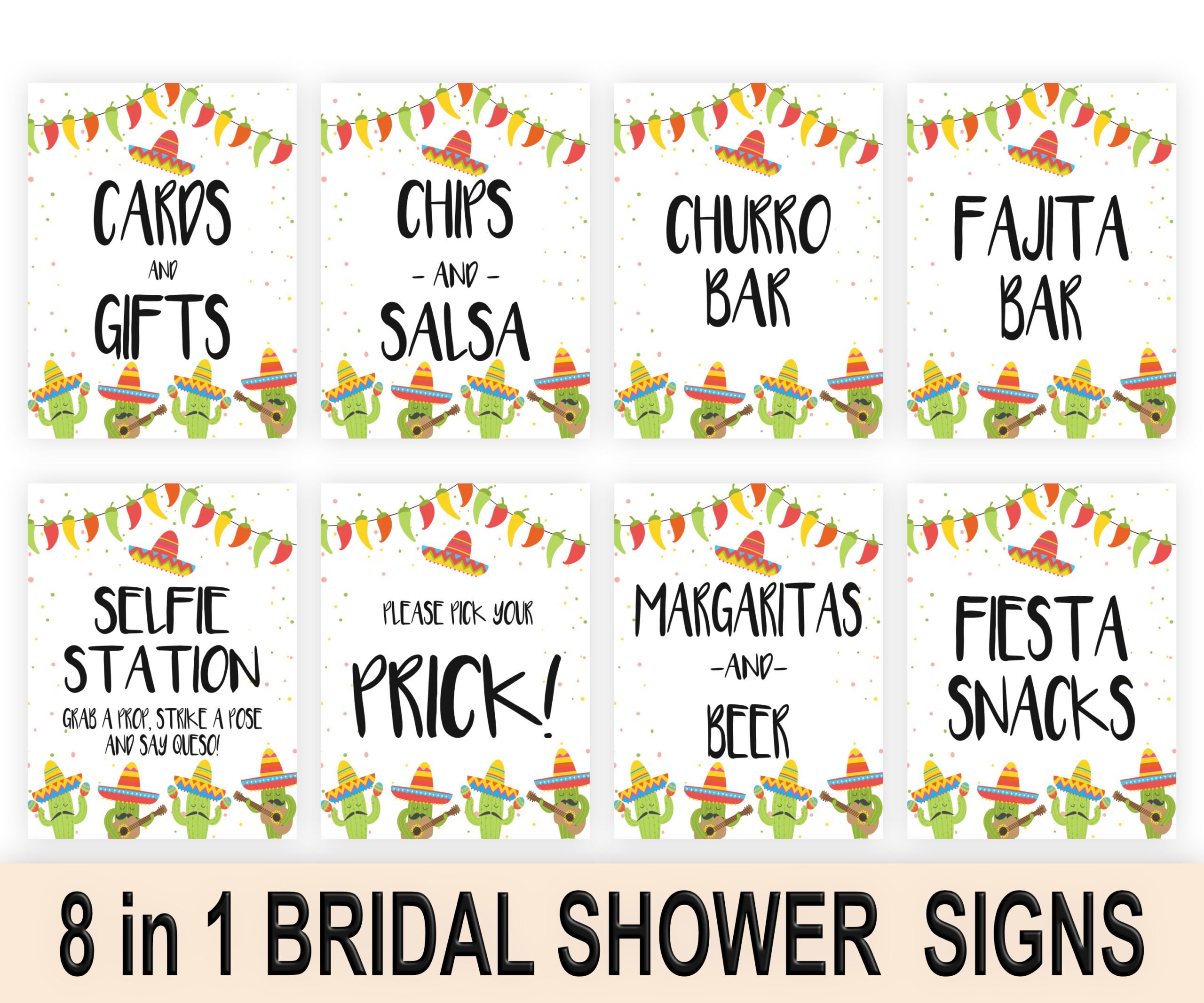 DECOR | SIGNS Fiesta Bridal Shower Signs 8-1 Bundle Banner