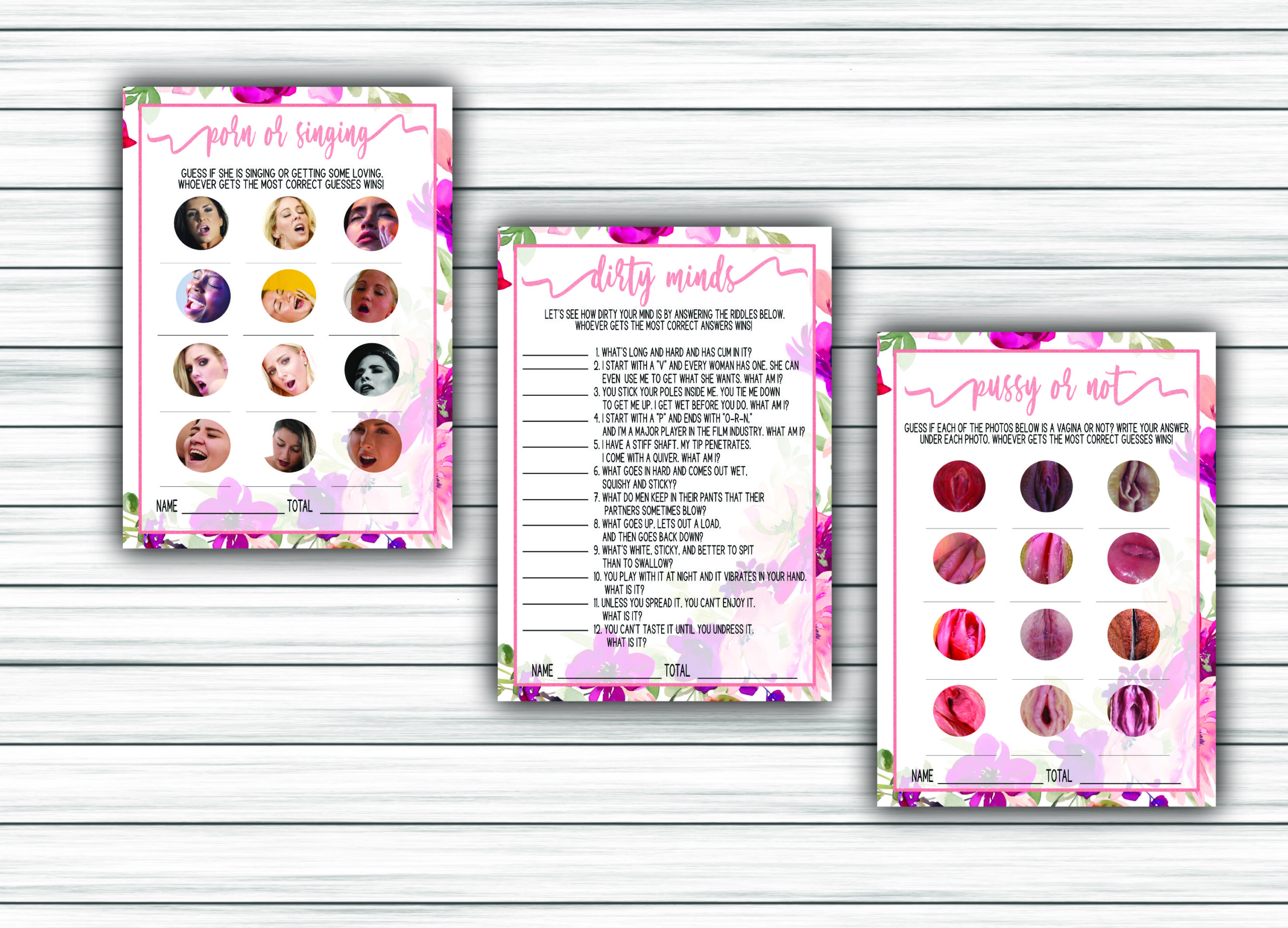 BACHELORETTE GAMES 9-1 DIRTY ADULT GAME BUNDLE Bachelorette Party Games Pack