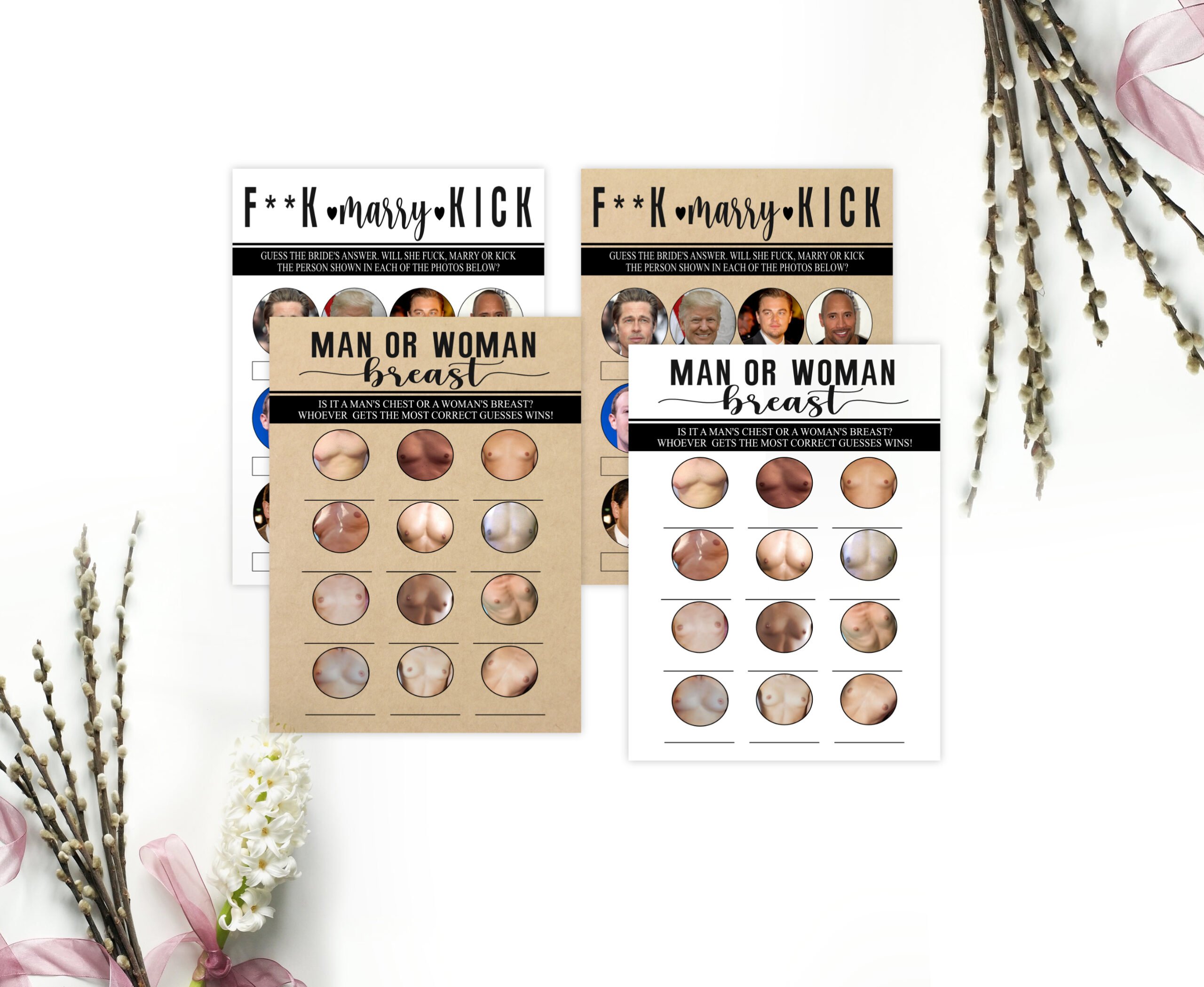 Bridal Shower Games 12-1 Rustic Dirty Naughty Games Pack Hen do party games