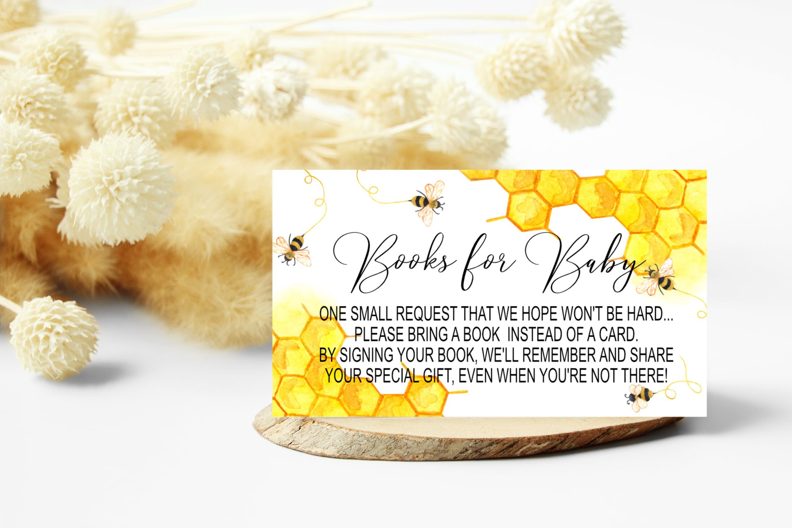 TAGS | LABELS Bee Theme, Baby Book Request Card Baby Book Request Card