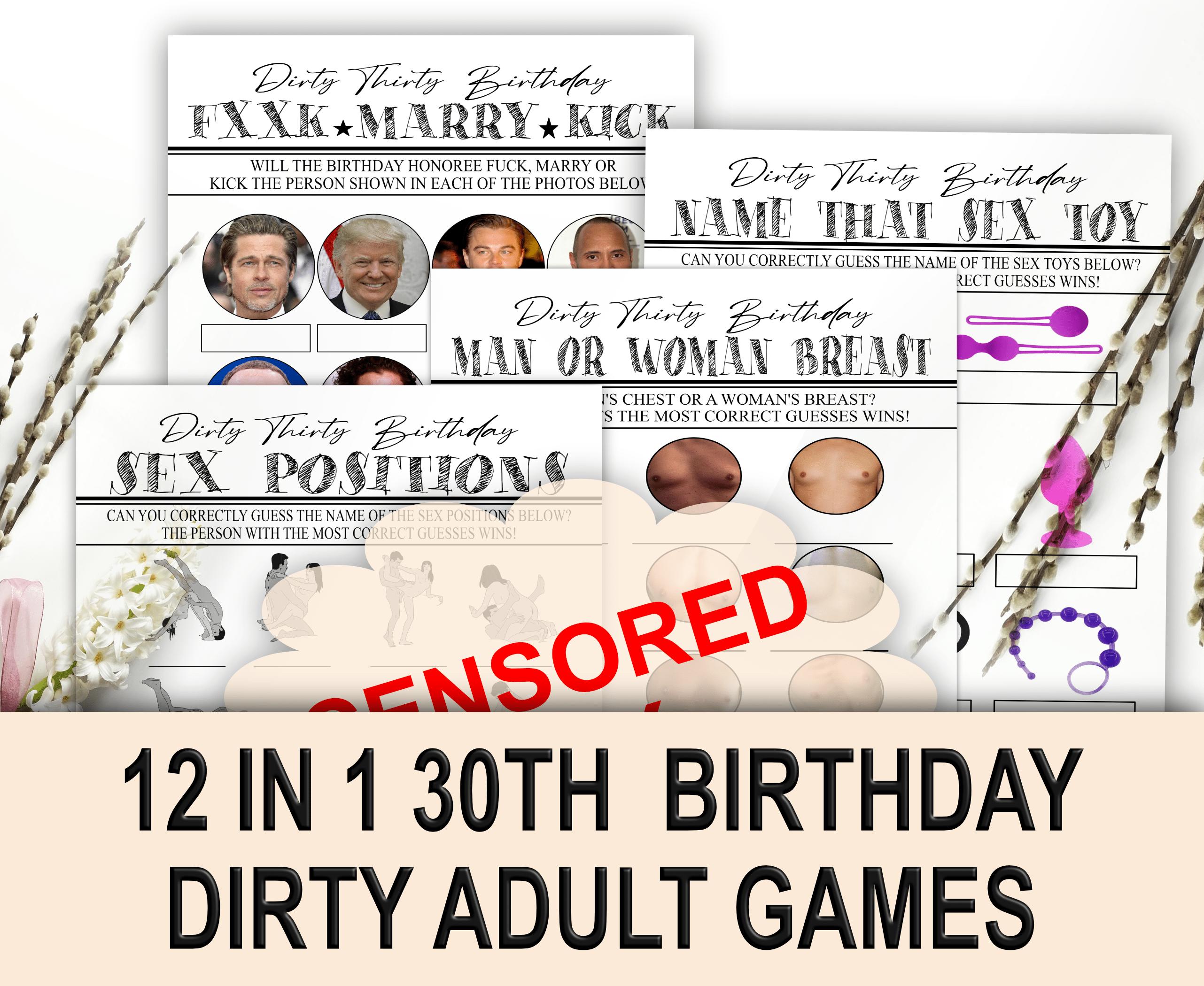 BIRTHDAY GAMES 30th Birthday Party Game Bundle 30th birthday games bundle