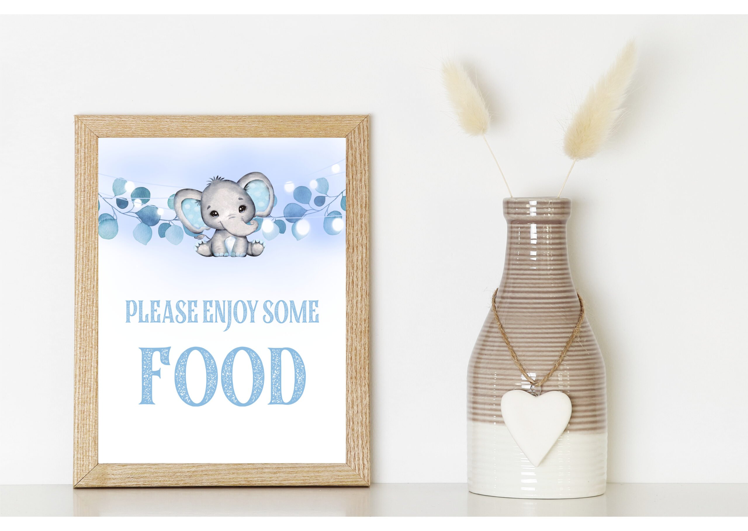 BABY SHOWER SIGNS | DECORS 9-1 BLUE ELEPHANT BABY SHOWER SIGNS BUNDLE baby blue
