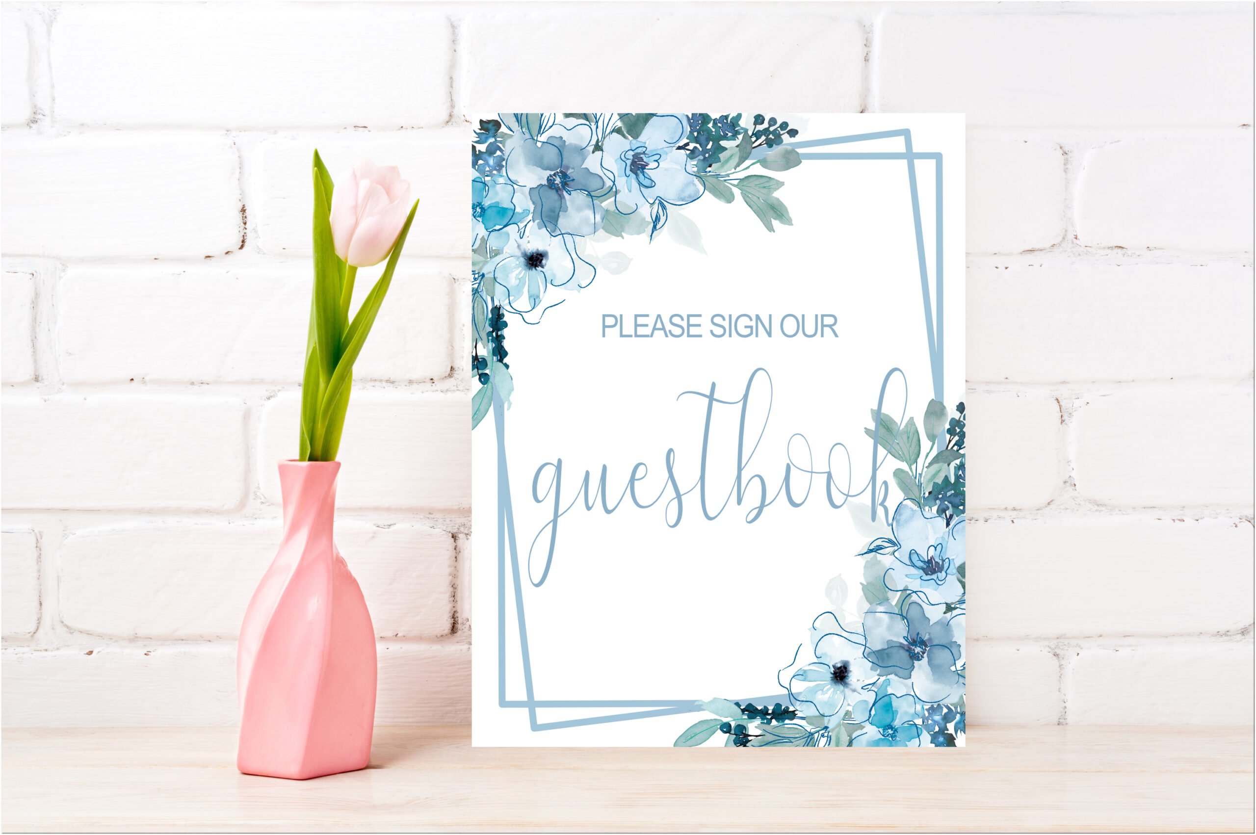 DECOR | SIGNS Blue Floral Bridal Shower Signs 8-1 bundle Blue Bridal Shower Signs