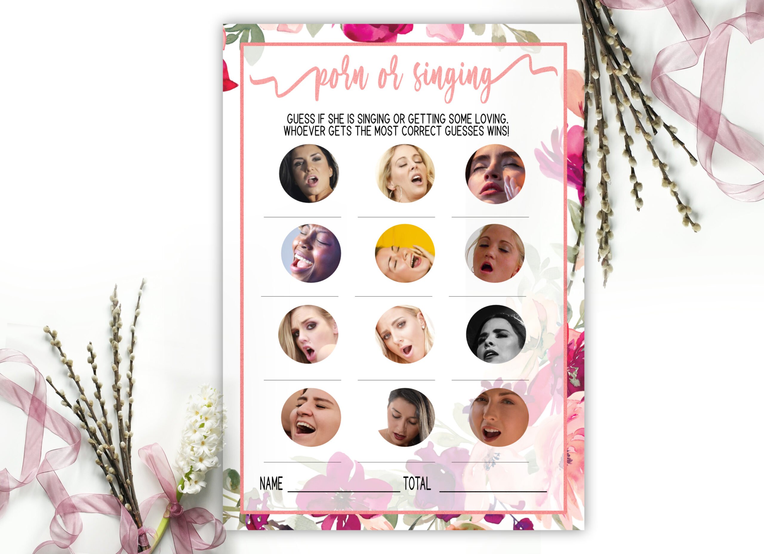 BACHELORETTE GAMES Porn or Singing Game Bachelorette Adult Party Game