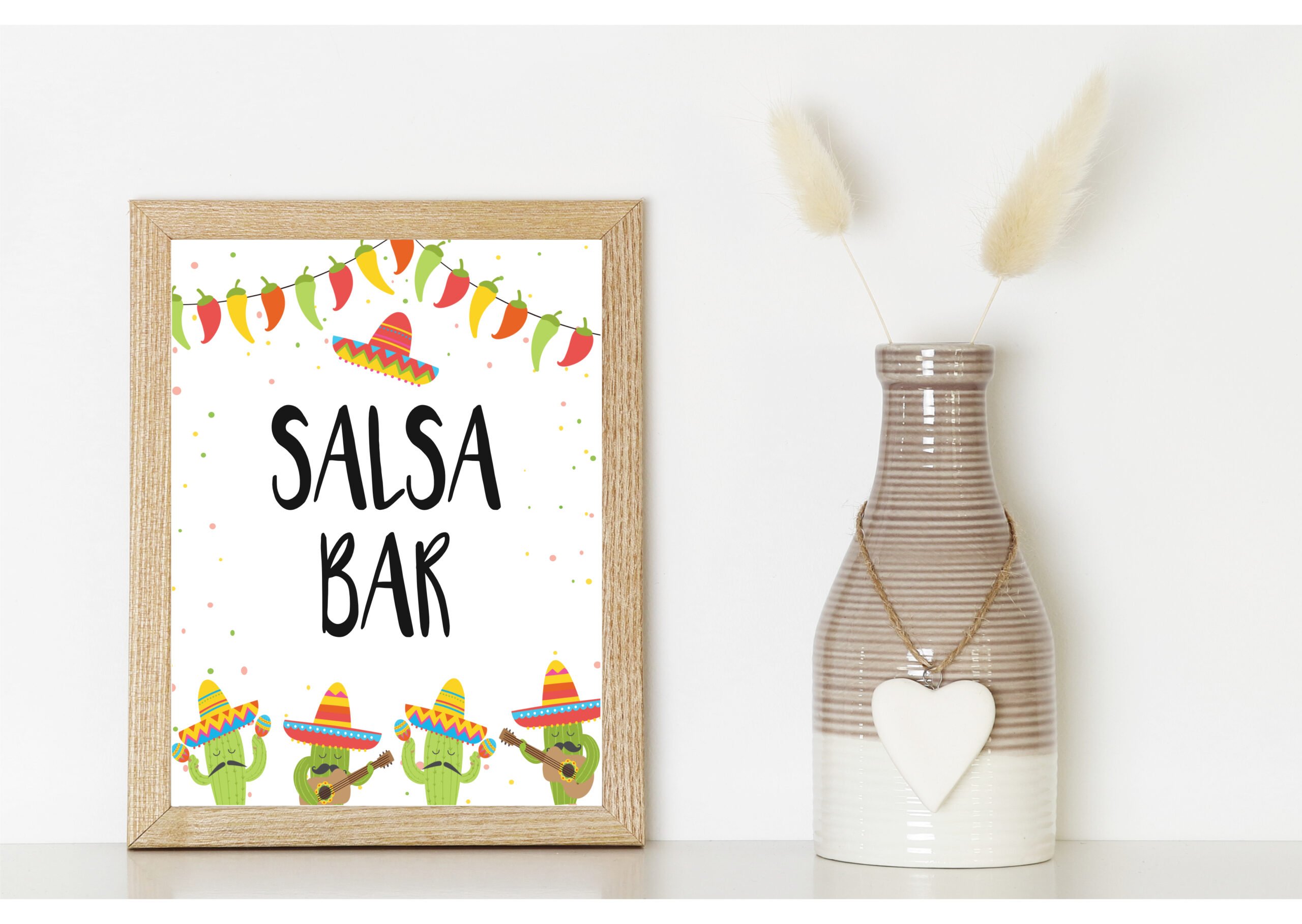 BRIDAL SHOWER DECOR | SIGN Salsa Bar Sign Cactus Salsa Bar