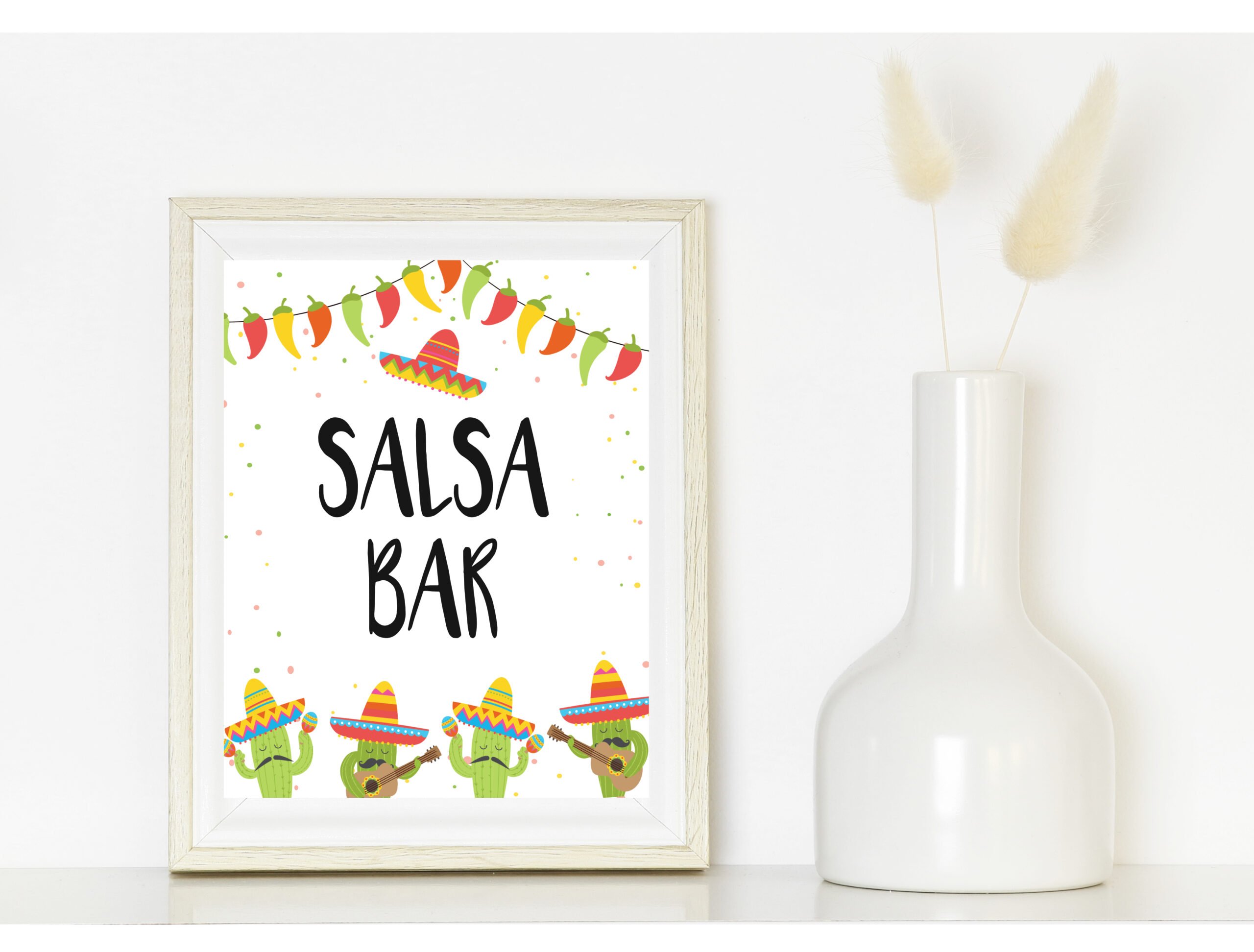 BRIDAL SHOWER DECOR | SIGN Salsa Bar Sign Cactus Salsa Bar