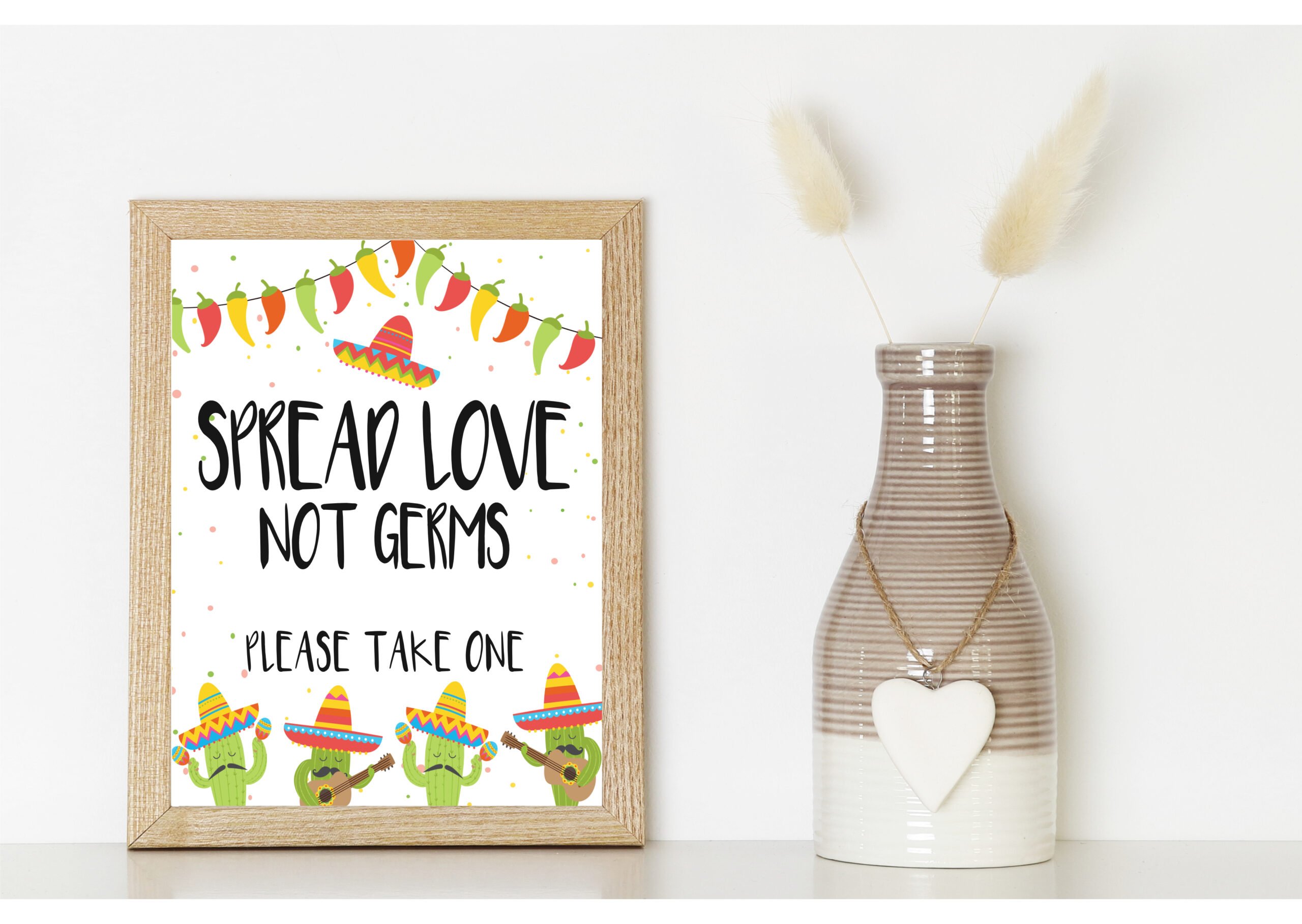 BRIDAL SHOWER DECOR | SIGN SPREAD LOVE NOT GERMS SIGN Baby Shower