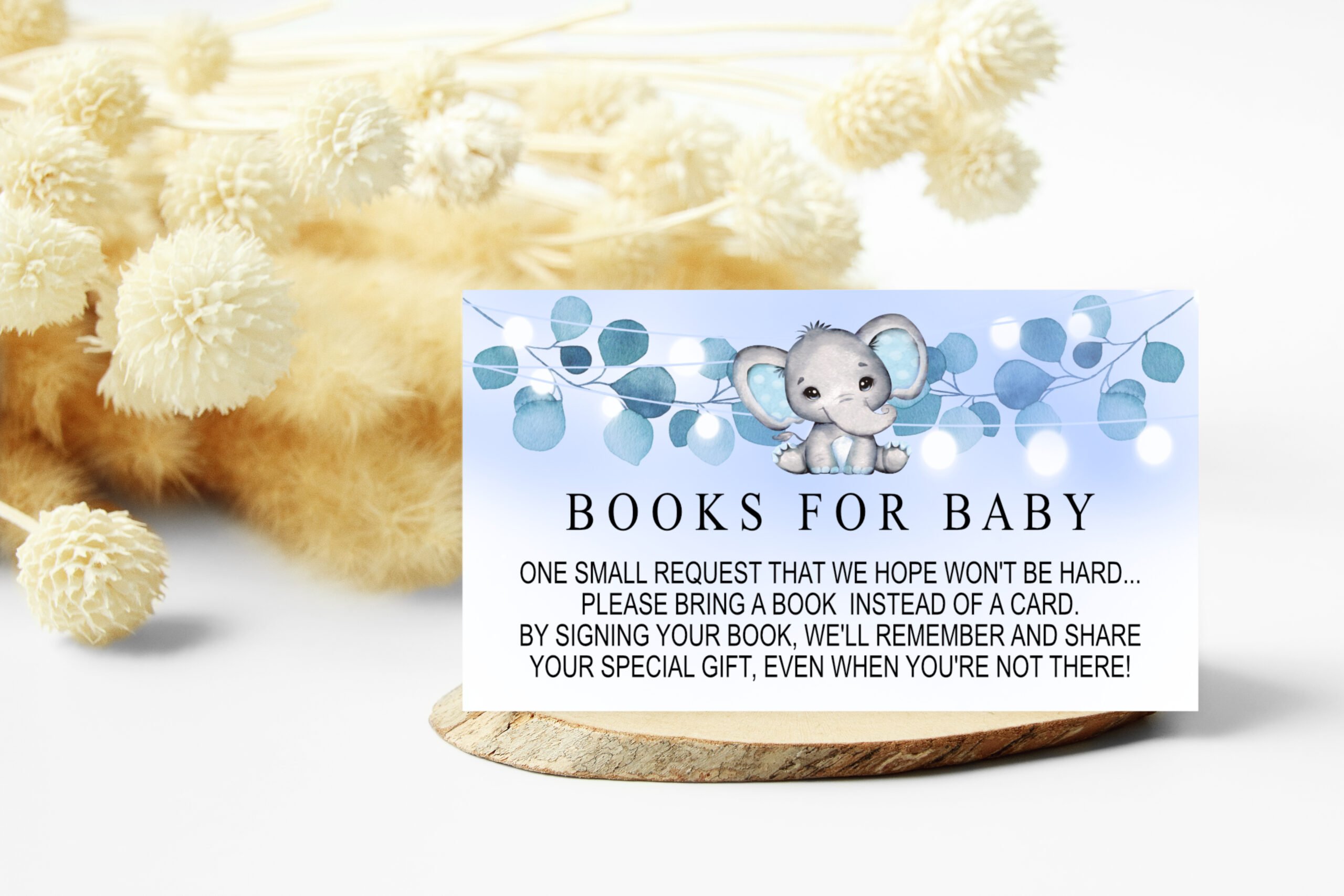 Books for Baby Cards Blue Elephant Baby Book Request Card Baby Shower Blue Elephant Baby Book Request Card