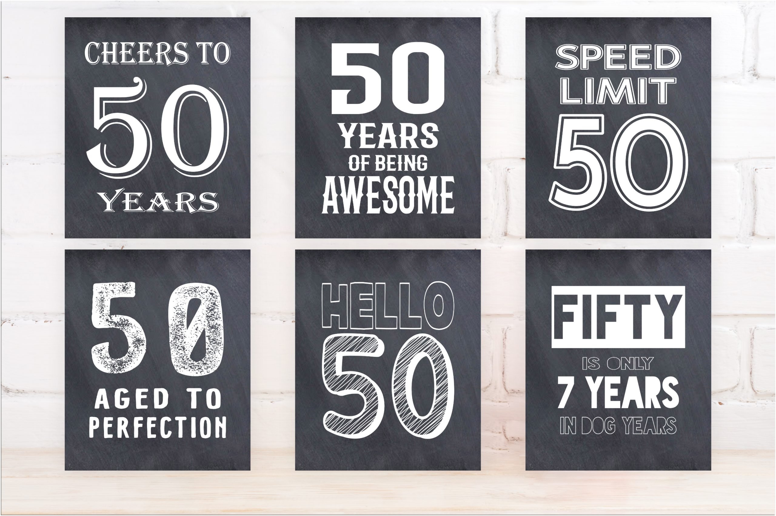 BIRTHDAY 50th Birthday Signs Bundle, 50th Birthday Poster Sign Printable 50 AGED TO PERFECTION