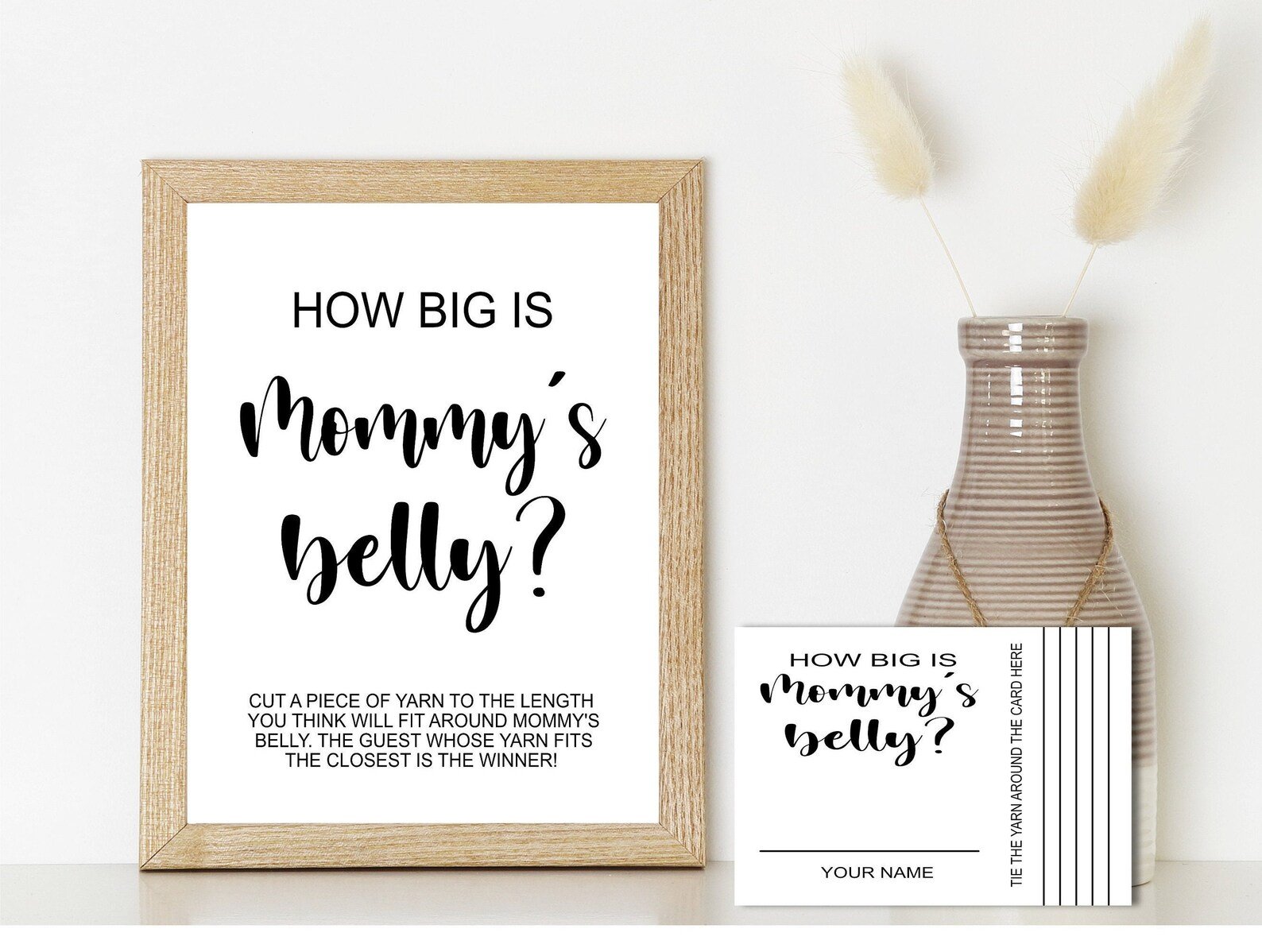 DECOR | SIGNS How Big is Mommy’s Belly Game – Minimalist Baby Shower Game Printable Baby Shower Game