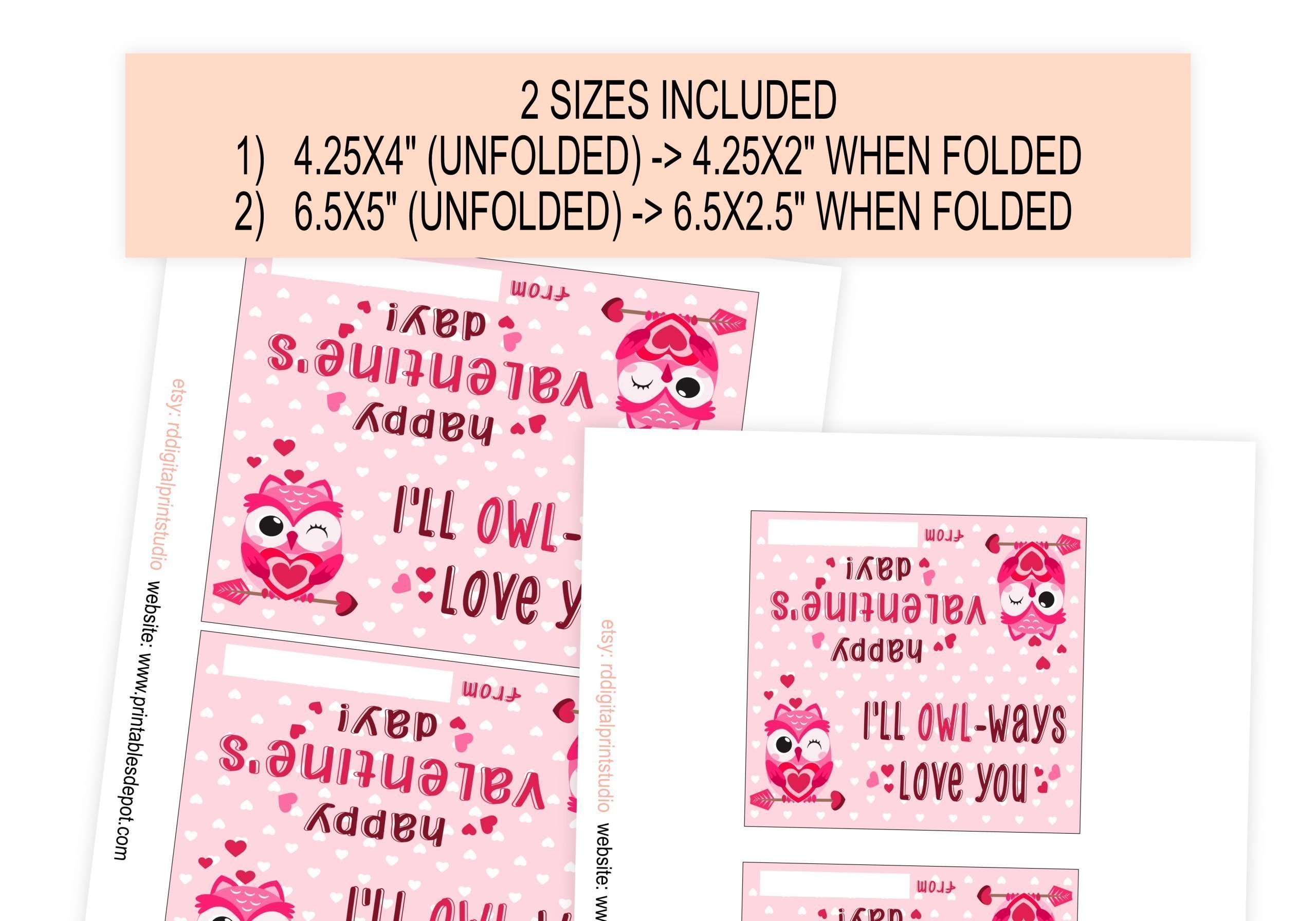 TAGS | LABELS Owl Valentine Treat Bag Toppers  Treat  Card Topper, PRINTABLE, Valentines Kids Treat Bags, I’ll  Owl ways love you adhesive