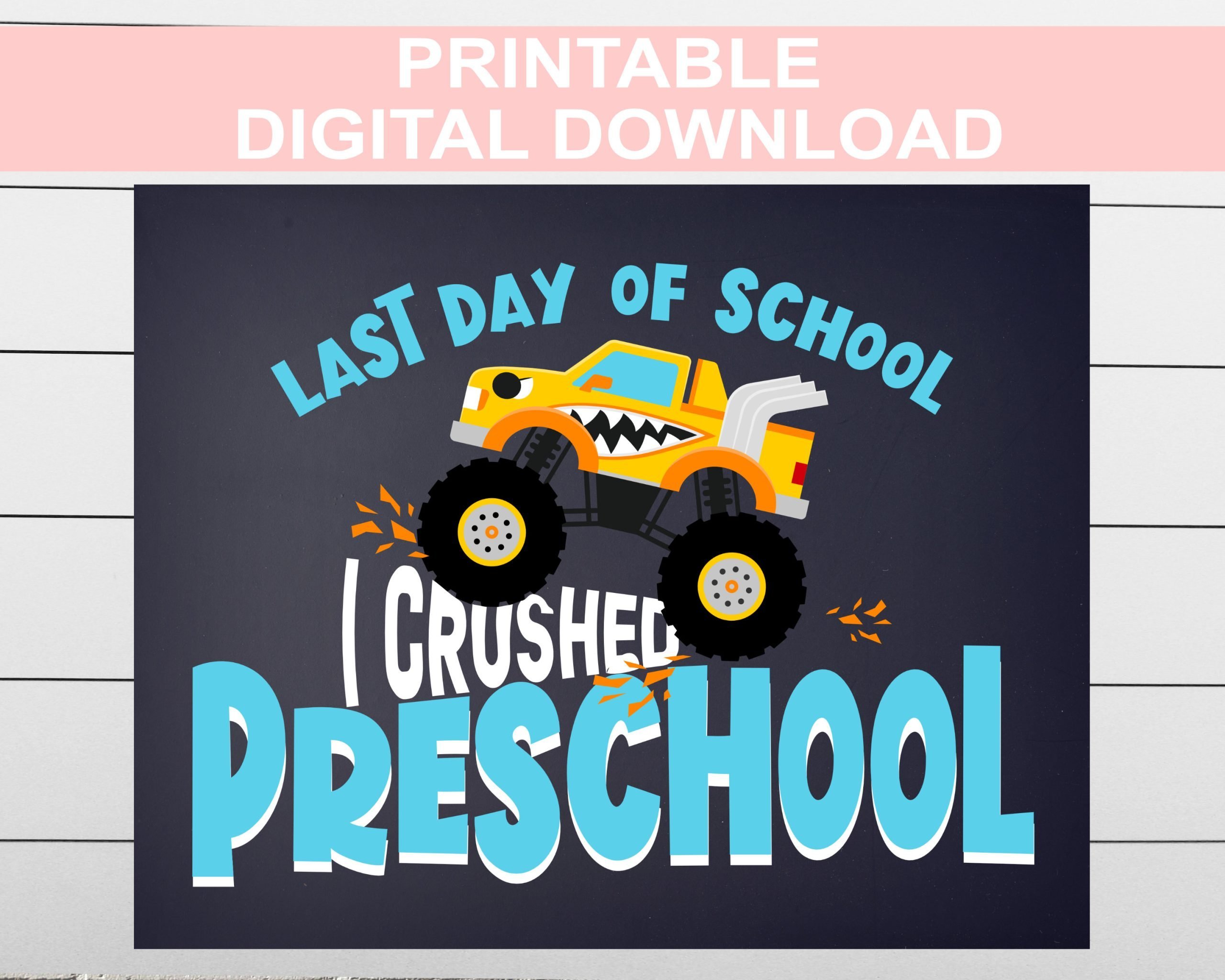 KIDS | SCHOOL GAMES Last Day of School Preschool Photo Sign, Chalkboard Poster 8x10 Photo Sign