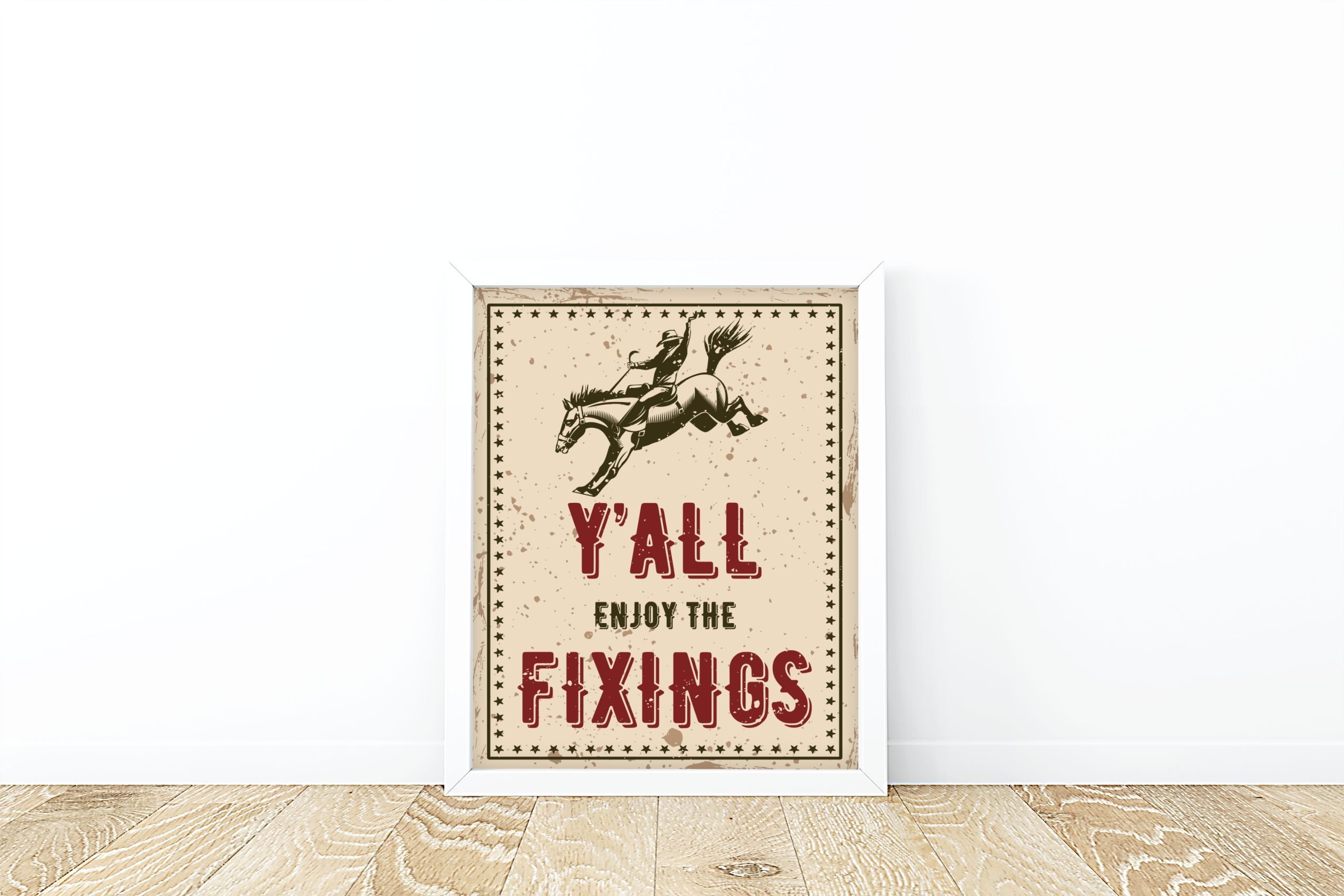 DECOR | SIGNS “Y’all Enjoy some fixings” Sign PRINTABLE Cowboy Party Food Table Decor 8x10" Non-Editable File