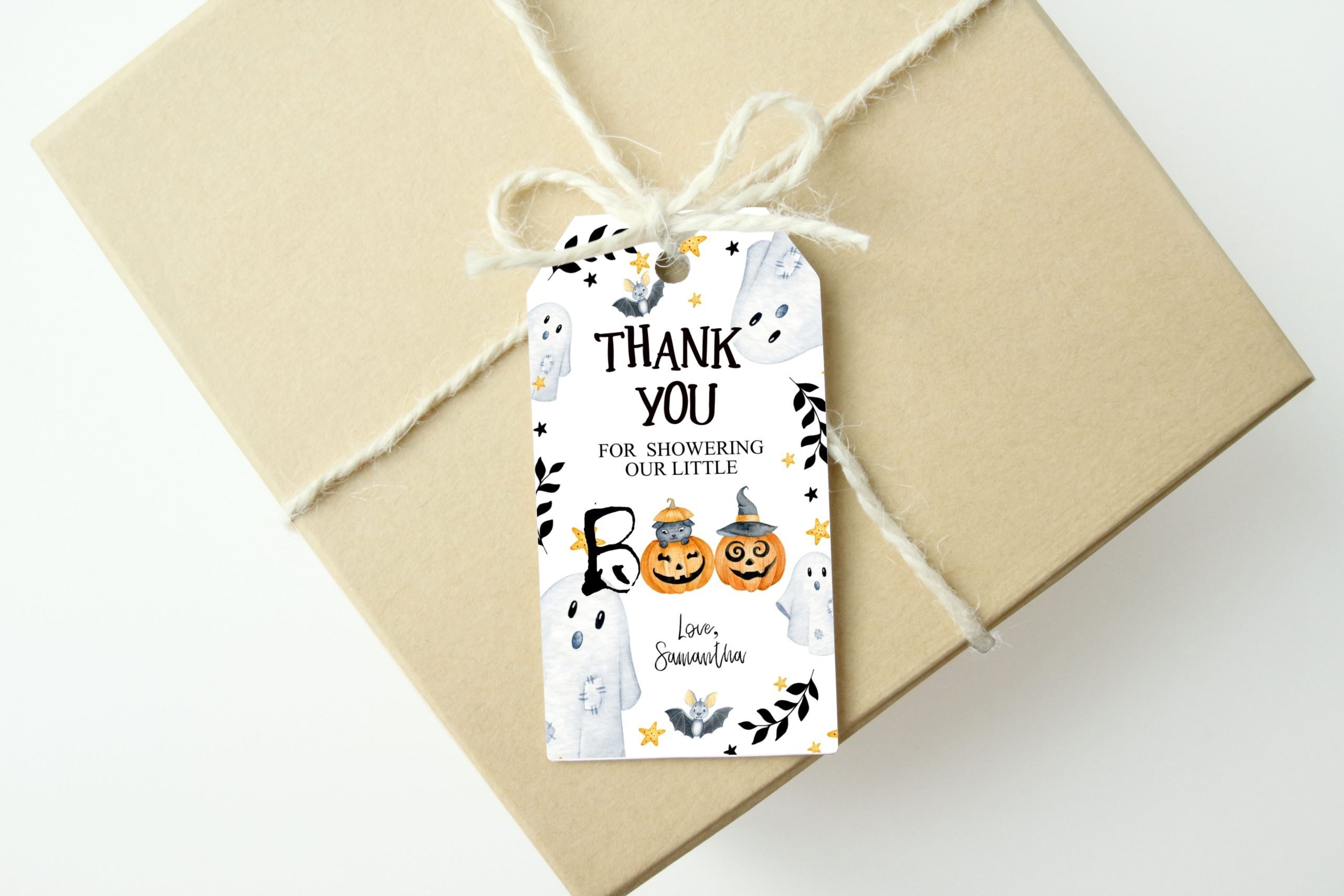Editable Halloween Thank You Favor Tags for a Baby Shower, Costume Party,  Blue Orange, Printable – Printables Depot