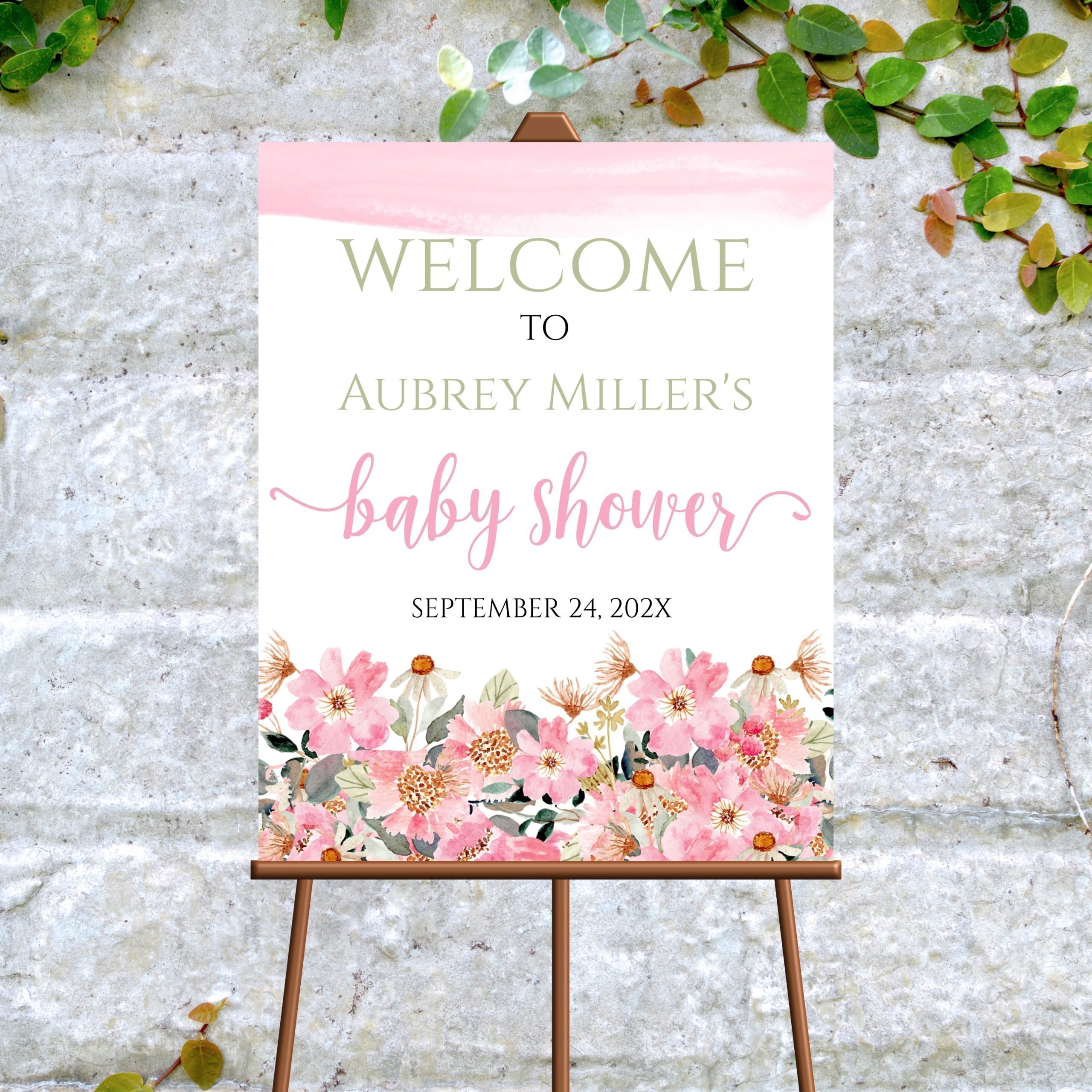 DECOR | SIGNS Editable Baby in Bloom Welcome Sign Baby Bloom Welcome Sign