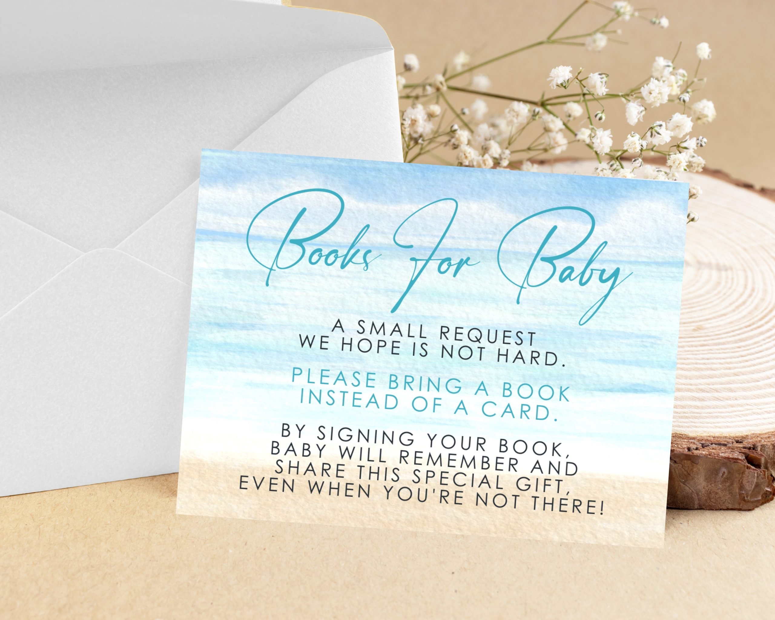 Baby Shower Invitation / Set Editable Beach Baby Shower Invitation Set – Beach Sea Theme 5x7 Invitation Size
