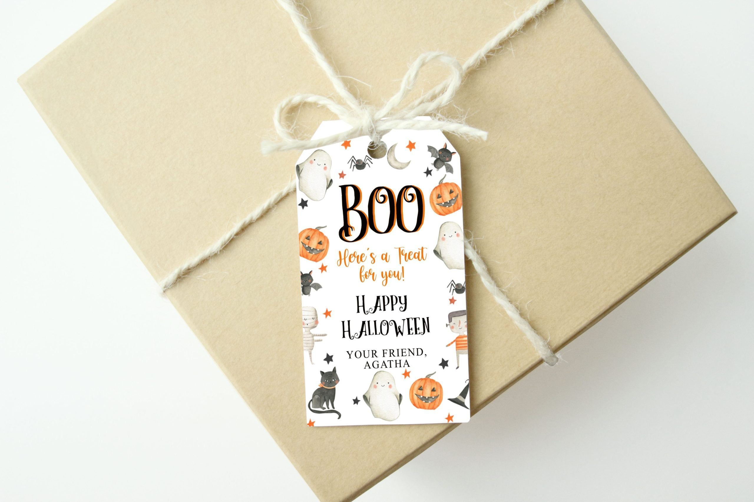 Halloween Editable Halloween BOO Favor Tag Trick or Treat Gift Tag Birthday Party