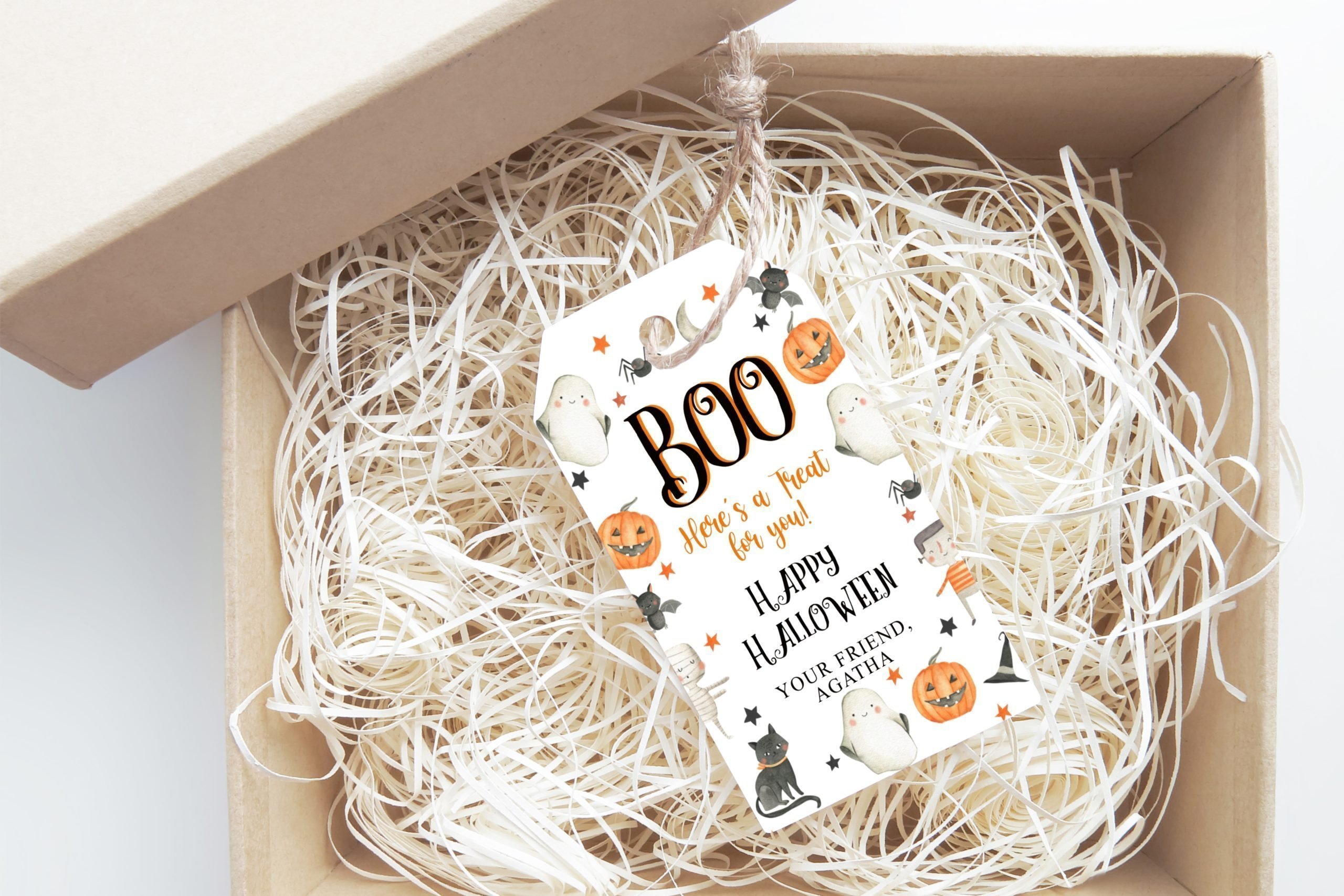 Halloween Editable Halloween BOO Favor Tag Trick or Treat Gift Tag Birthday Party