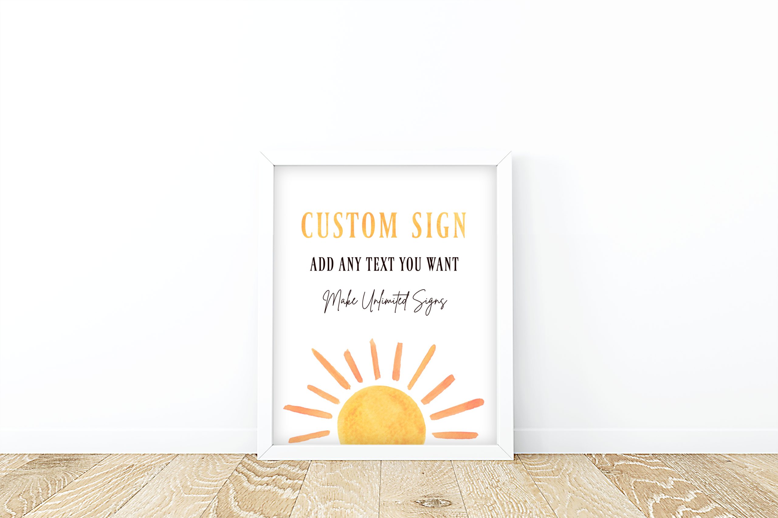 DECOR | SIGNS Editable Sunshine Custom Sign Sun Birthday Party & Baby Shower Decor Baby Shower Table Sign Decor
