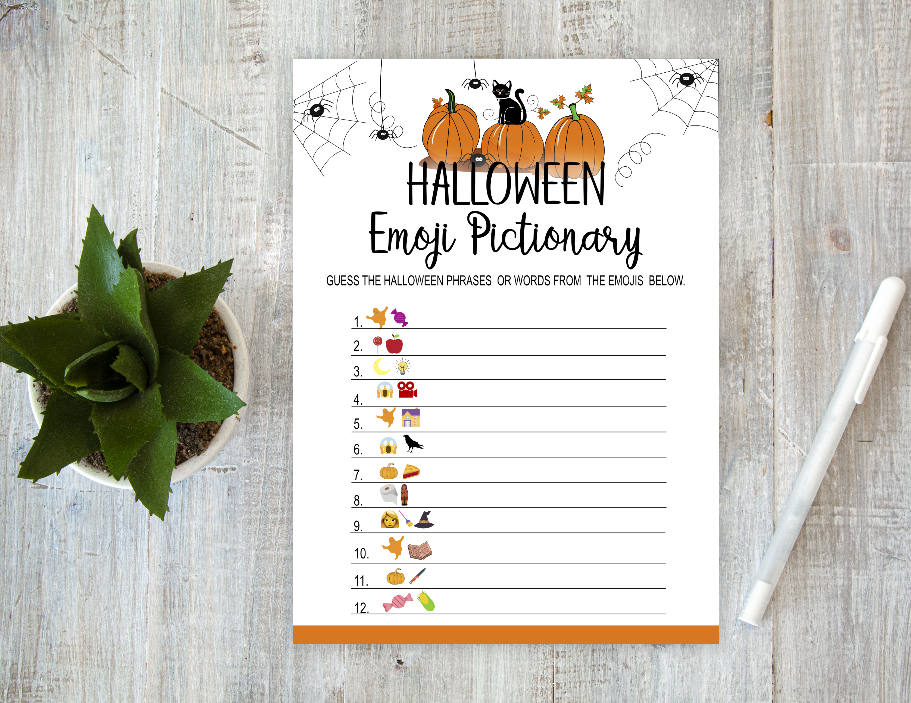 Halloween Halloween Emoji Pictionary – Printable Party Game for Spooky Fun Emoji Pictionary for Halloween