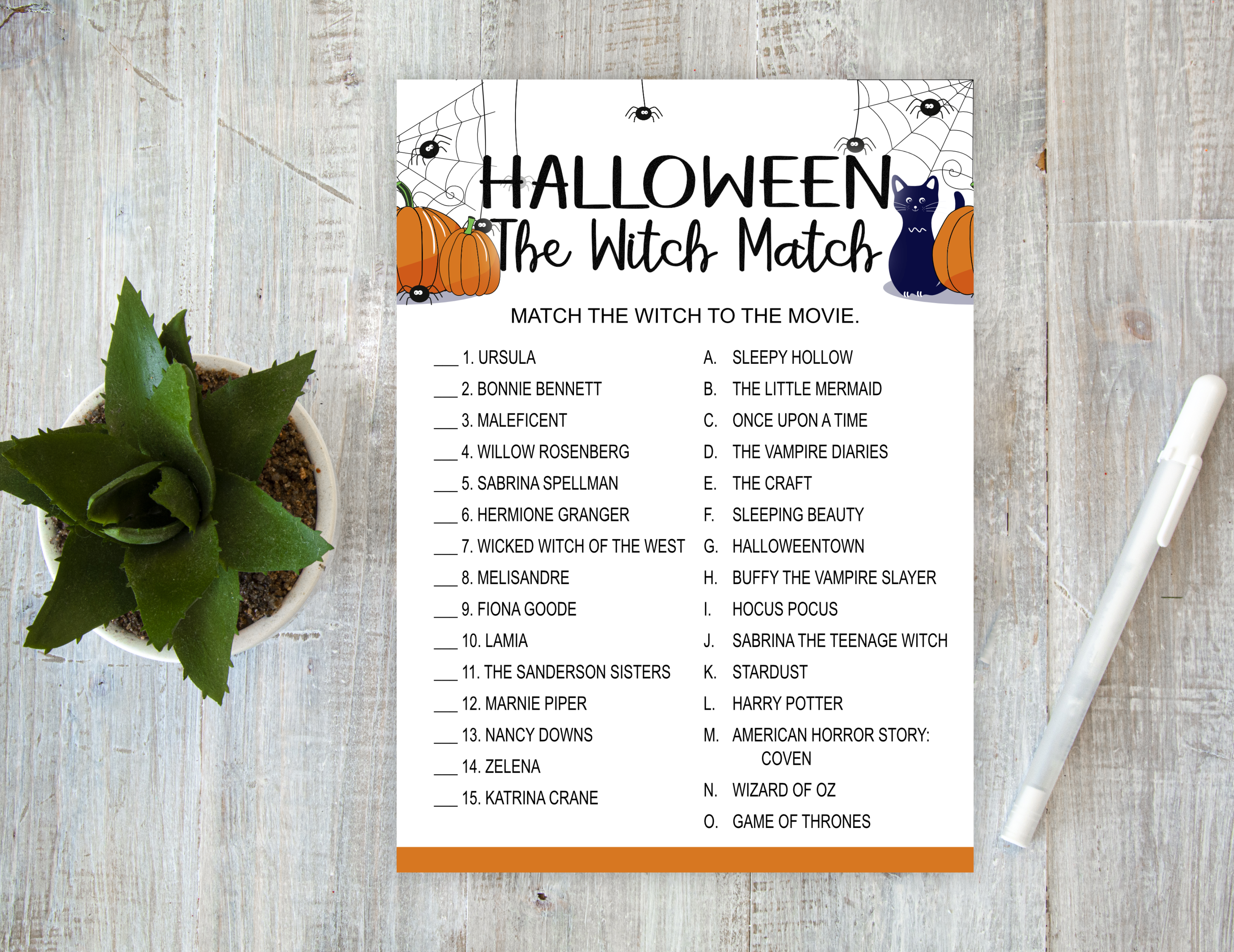 Halloween Halloween The Witch Match, Halloween Party Game Cat-themed Party Game